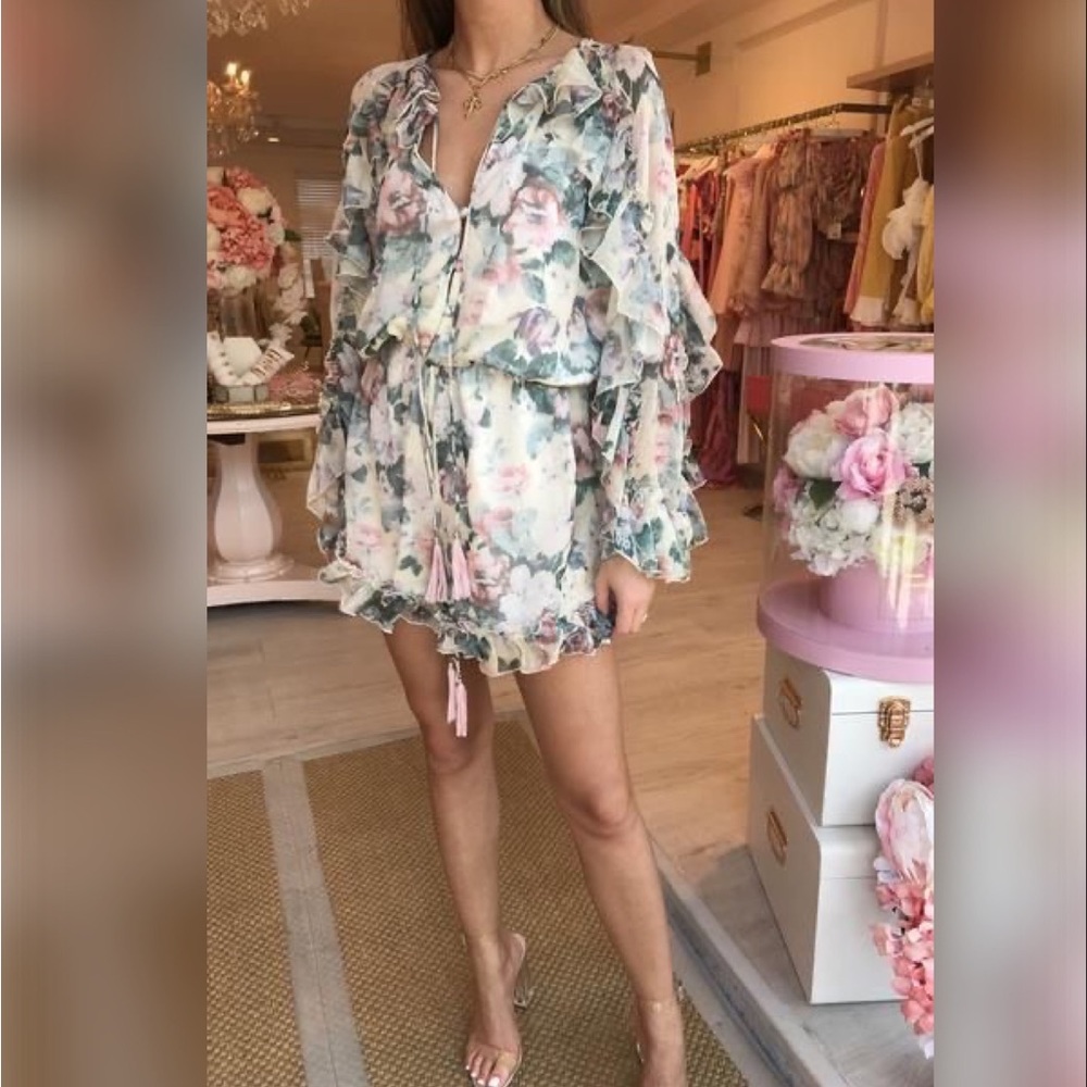 Floral Print Chiffon Romper - Picture 4 of 12